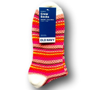 3/$15 Pink Crochet Style Open Knit Fashion Crew Socks - NWT